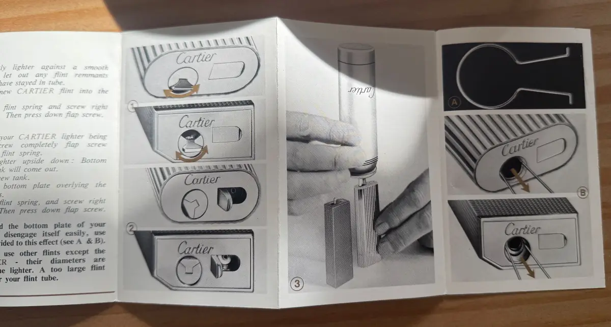 Manual de Recarga Mechero Le Must de Cartier