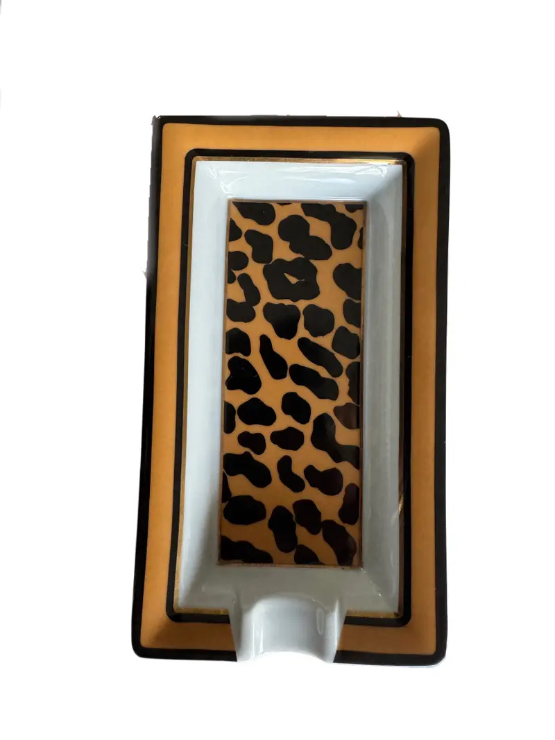 Cenicero ST Dupont Leopardo Porcelana Limoges Francia — imagen 2